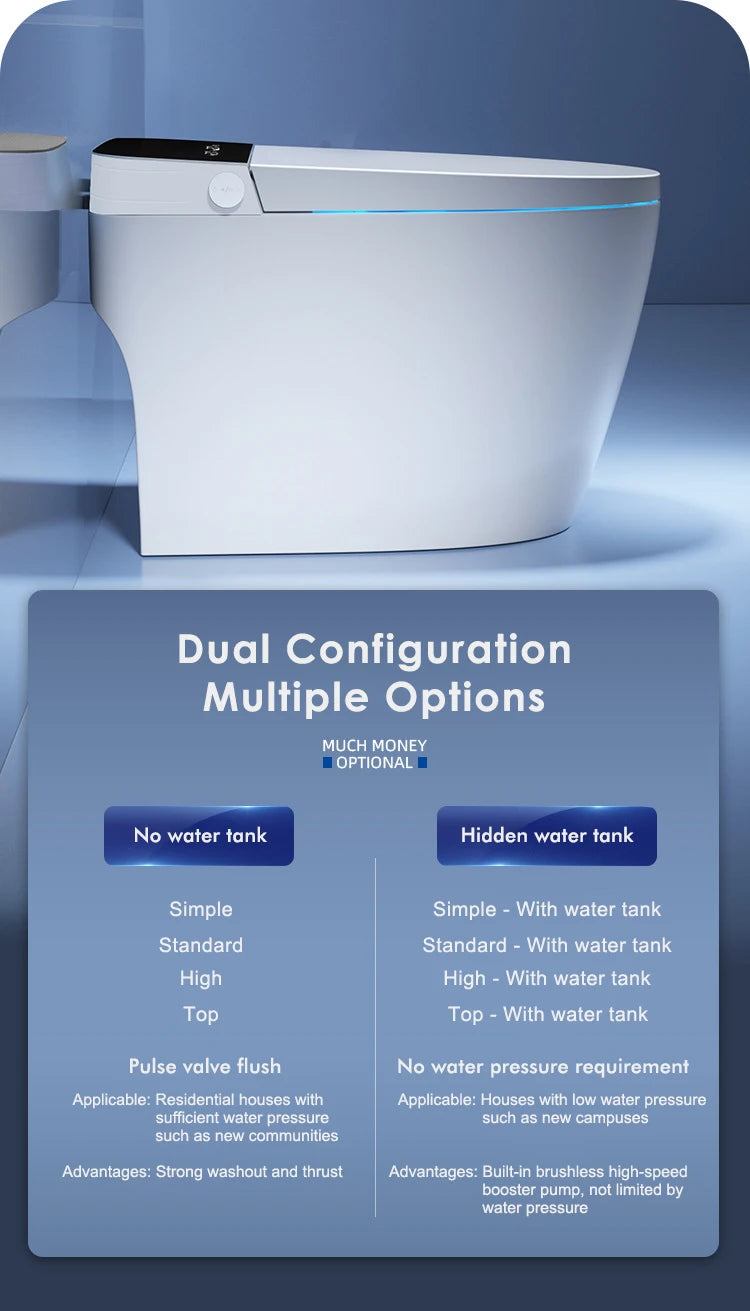 Intelligent Toilet, Wireless Remote Control, Floor Vent Intelligent Toilet, Intelligent Toilet with Cistern, Domestic Commercial