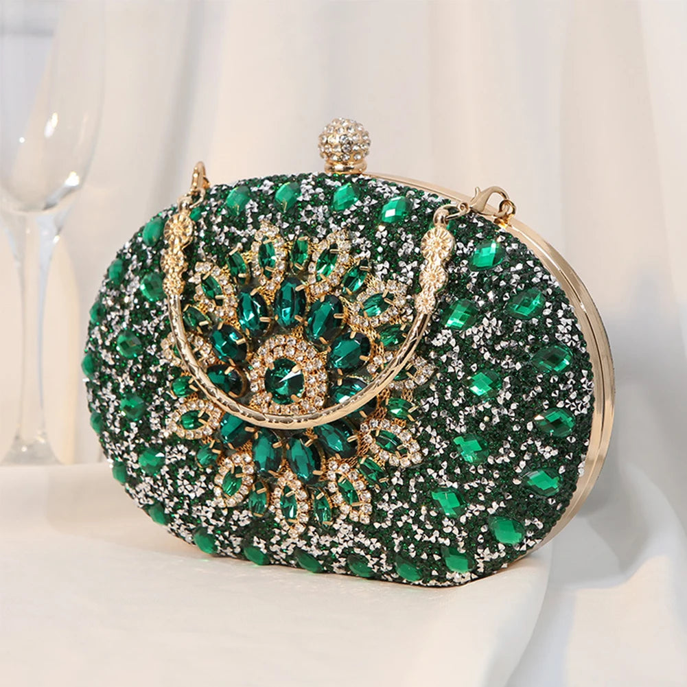 2023 Diamond Women Luxury Clutch Evening Bag Wedding Crystal Ladies Cell Phone Pocket Purse Female Sparkly Wallet for Party Gift