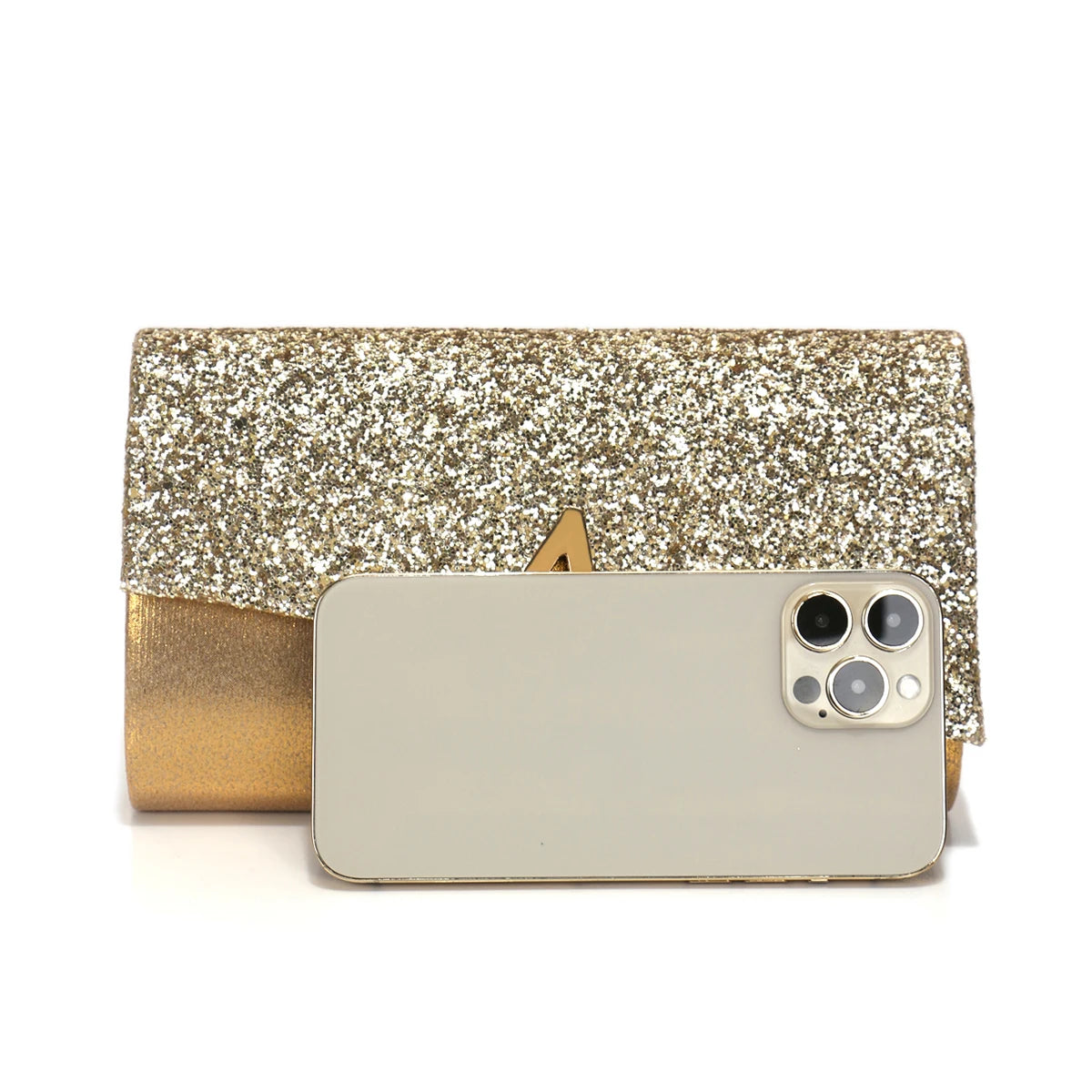V Design Metal Chain Glamorous Design Evening Bags Envelope Shaped Sequins Handbags For Prom Dinner Wedding Banquet Purse