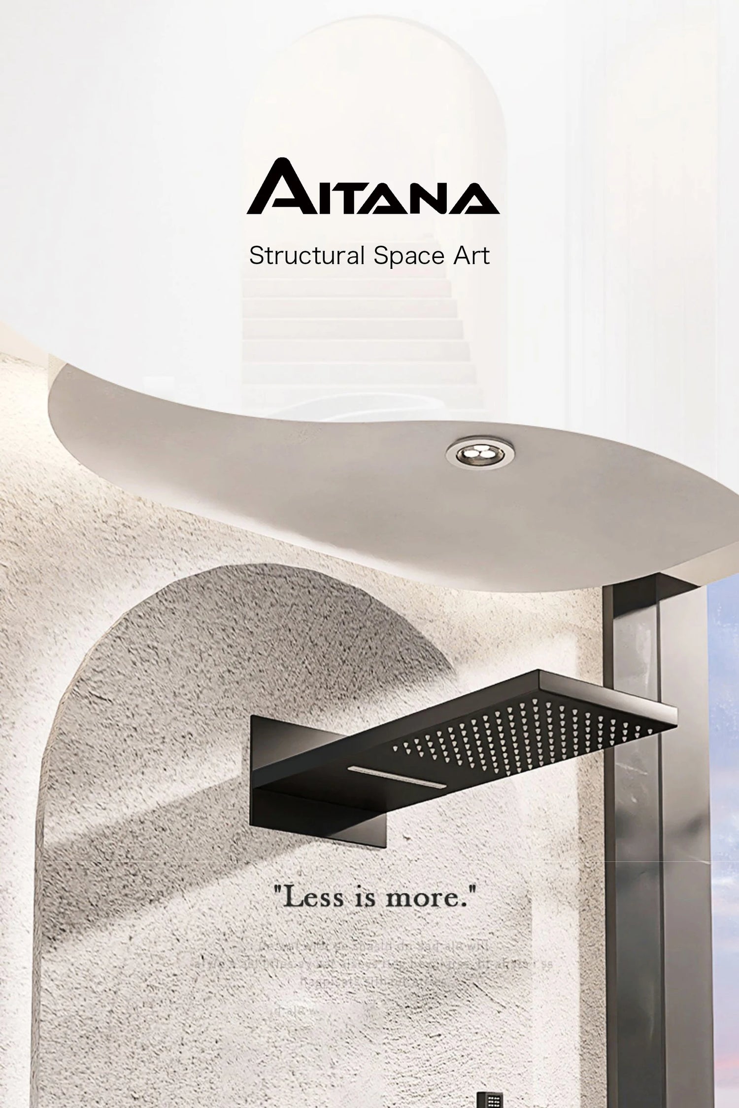 Luxury black shower system with wall mounted design LED digital display for dual control of hot & cold Simple bathroom Tap