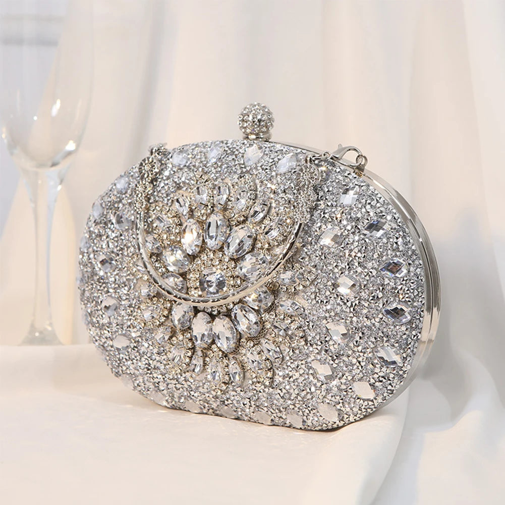 2023 Diamond Women Luxury Clutch Evening Bag Wedding Crystal Ladies Cell Phone Pocket Purse Female Sparkly Wallet for Party Gift