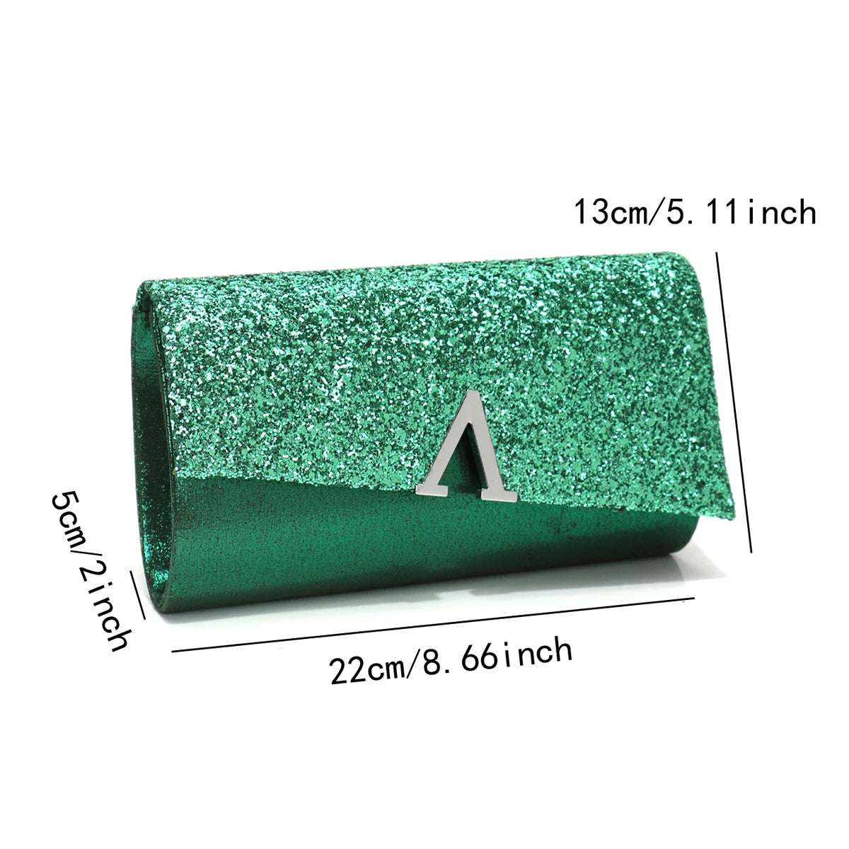 V Design Metal Chain Glamorous Design Evening Bags Envelope Shaped Sequins Handbags For Prom Dinner Wedding Banquet Purse