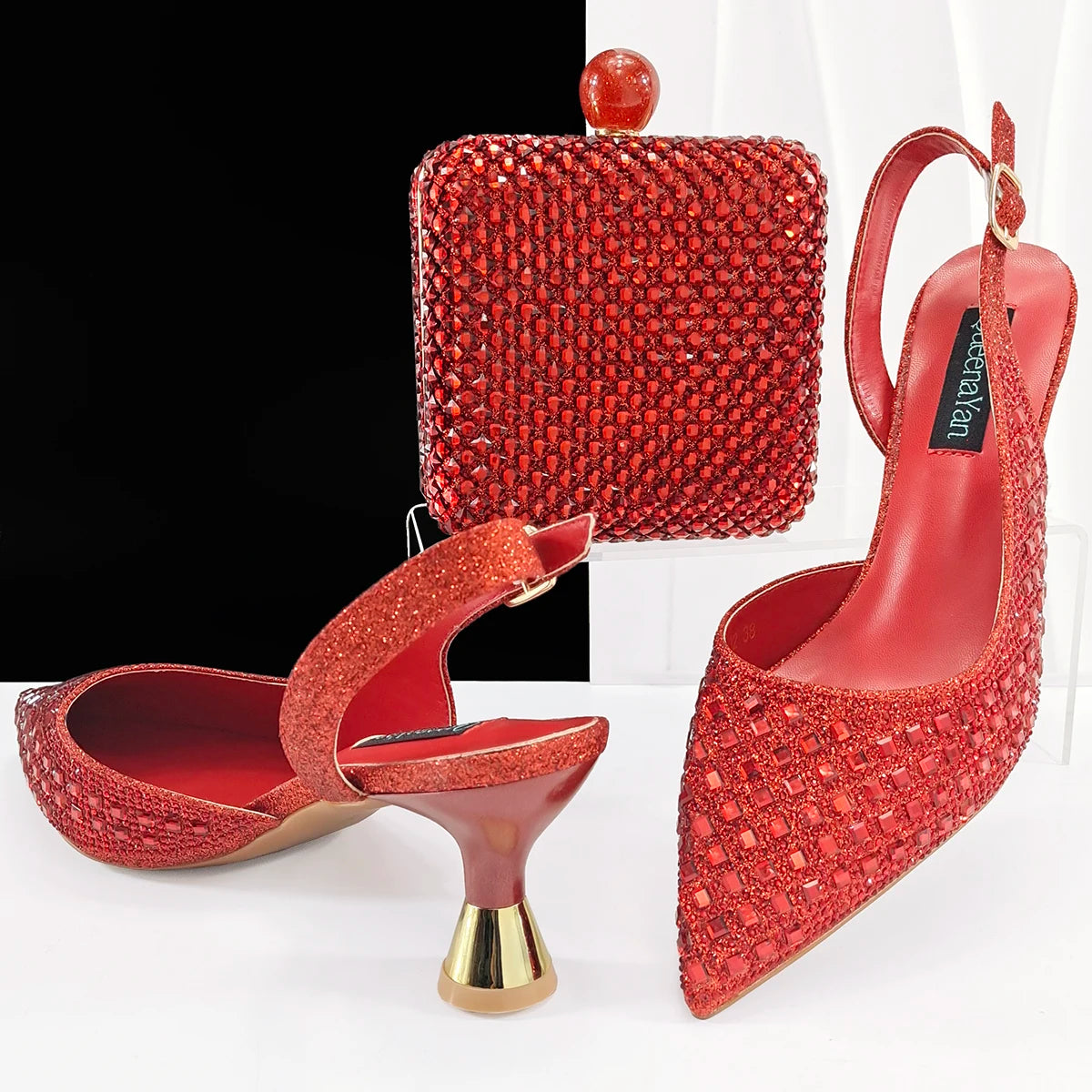 doershow Charming Shoes And Bag Matching Set With silver Hot Selling Women Italian Shoes And Bag Set For Party Wedding! SQ1-1