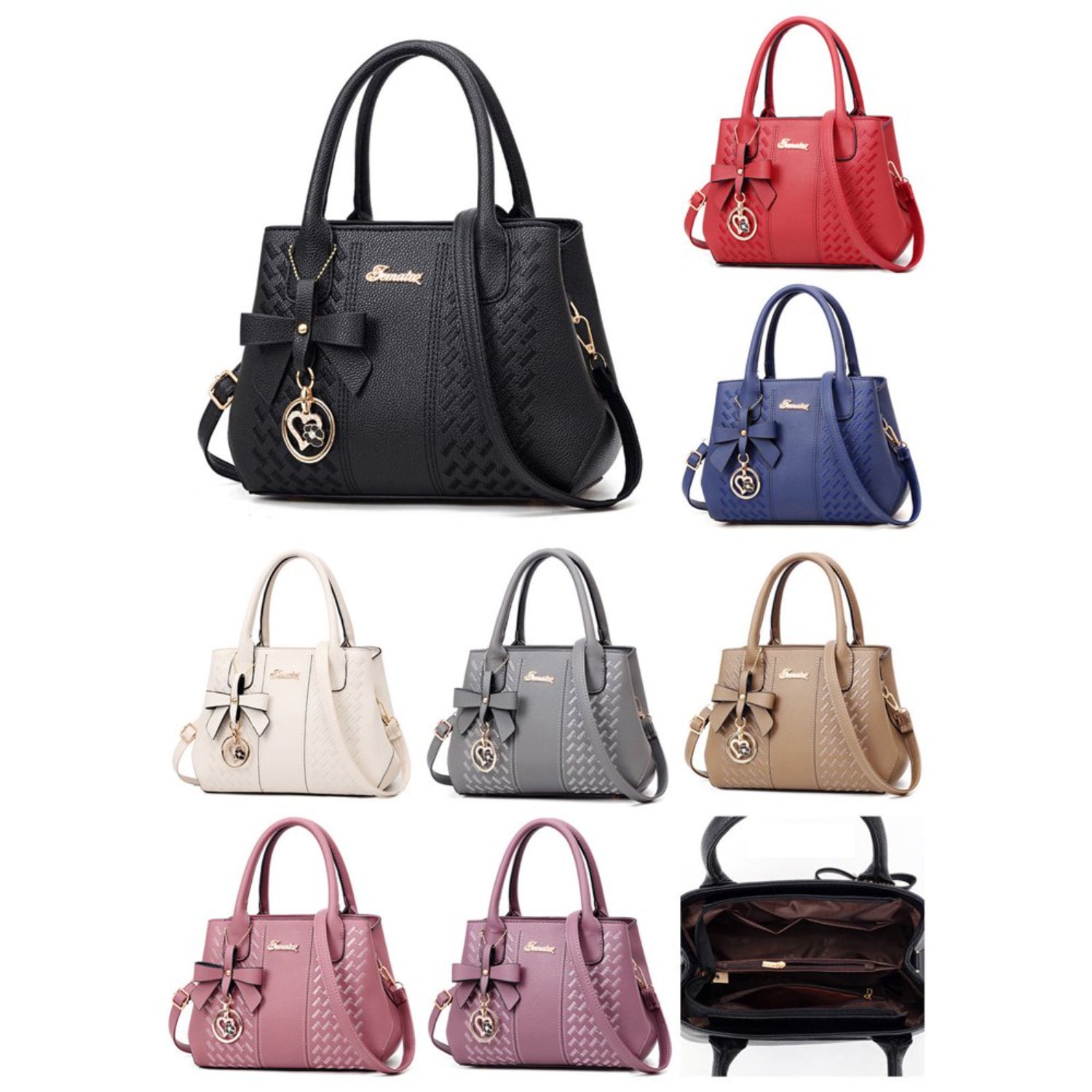 Large Capacity Leather Messenger Handbag Fashion Women&