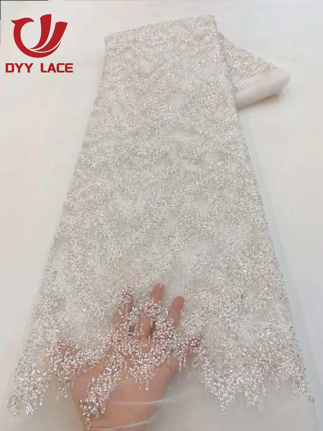 High-Quality 2023 African Lace Fabric with Sequins for Bridal and Events - 5 Yar