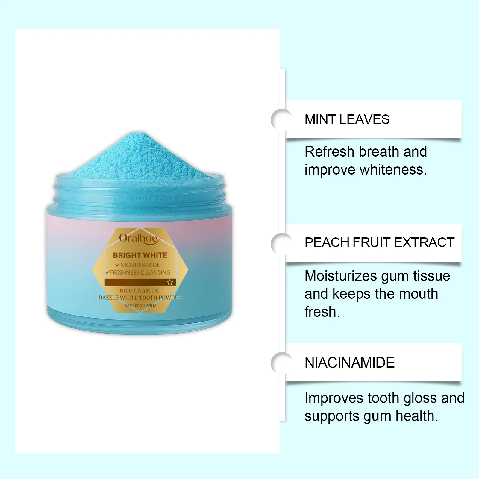 Niacinamide Toothpaste for Whitening, Plaque Removal, and Fresh Breath