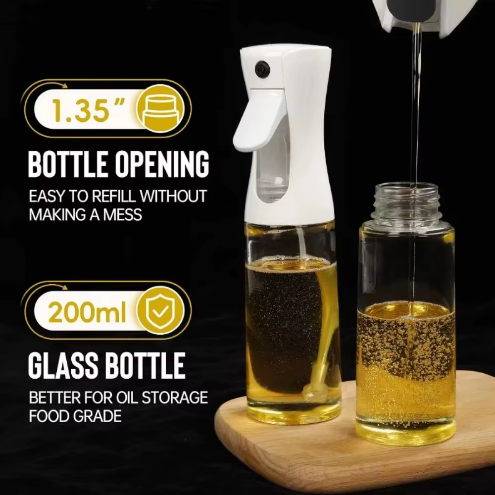 Premium Reusable Olive Oil Spray Bottle - Food Grade Kitchen Dispenser