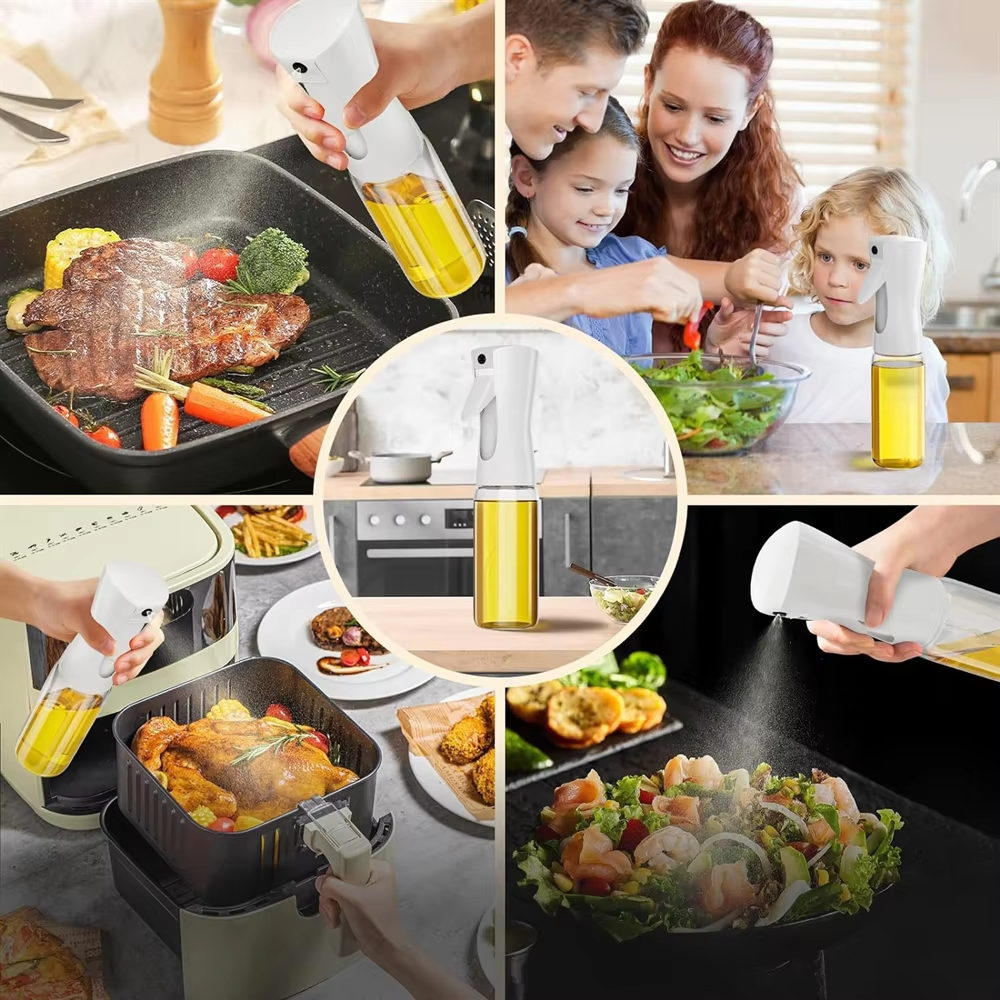 Premium Reusable Olive Oil Spray Bottle - Food Grade Kitchen Dispenser