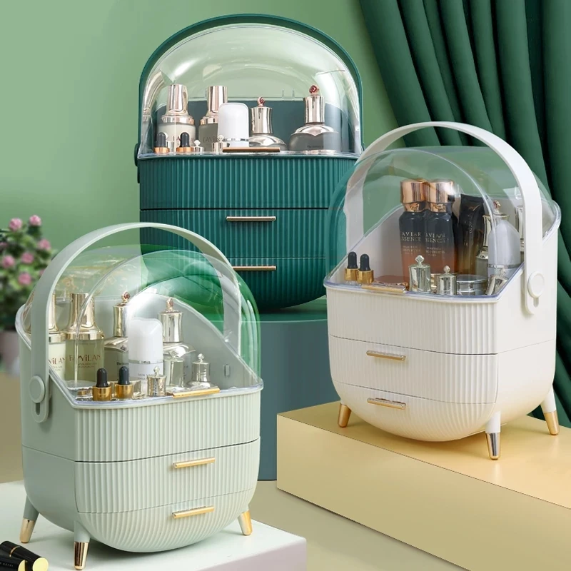 Large Capacity Makeup Organizer and Cosmetic Storage Box for Dressing Table