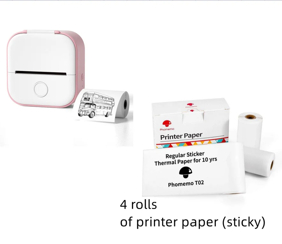 Portable Bluetooth Thermal Label and Photo Printer for Home and Education