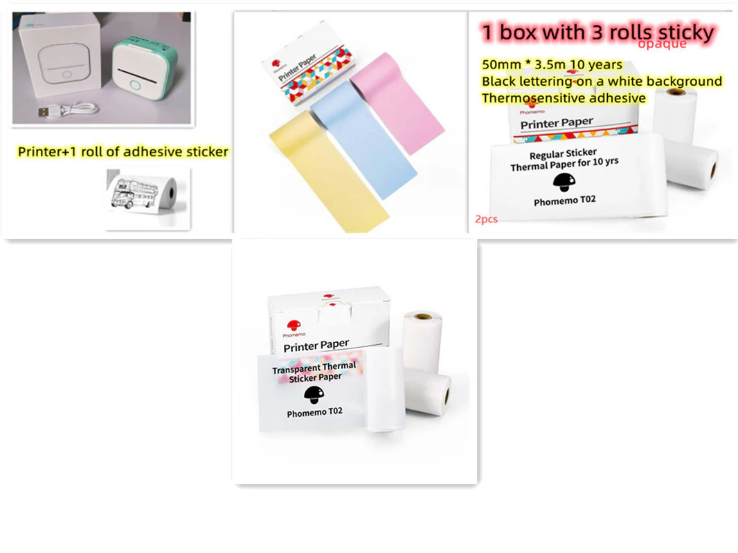 Portable Bluetooth Thermal Label and Photo Printer for Home and Education