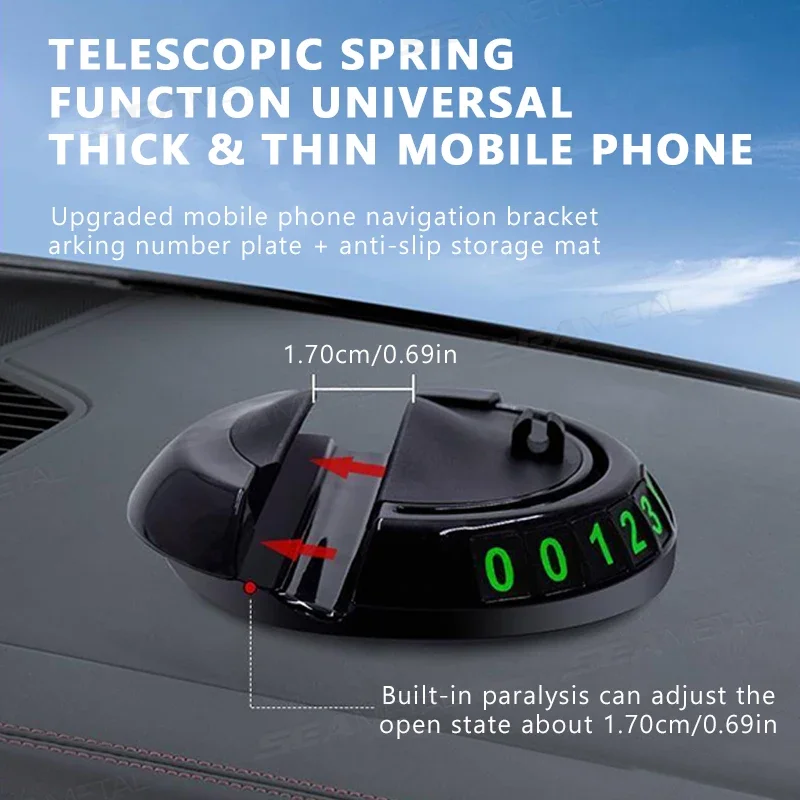 2-in-1 Anti-Slip Dashboard Mat with 360° Phone Holder for Cars