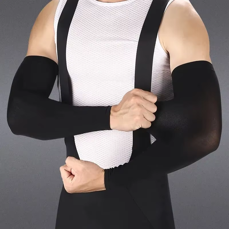 Ice Silk Sports Arm Sleeves Cycling Sun UV Protection Outdoor Travel Running Gym