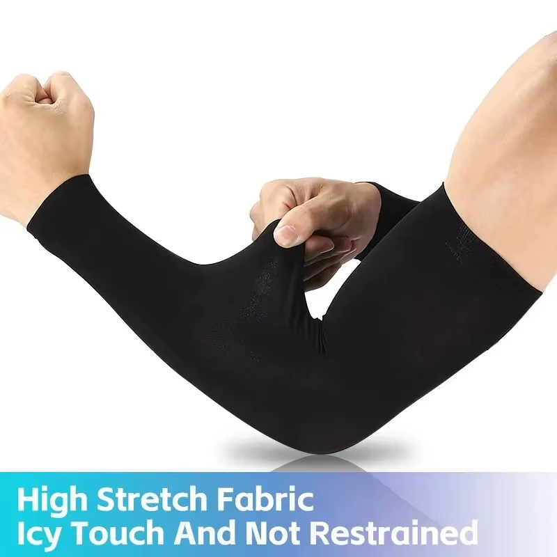Ice Silk Sports Arm Sleeves Cycling Sun UV Protection Outdoor Travel Running Gym