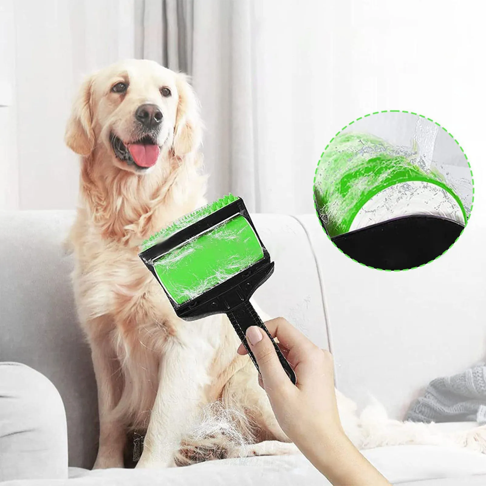 Reusable Sticky Pet Hair Remover Roller for Clothes and Furniture