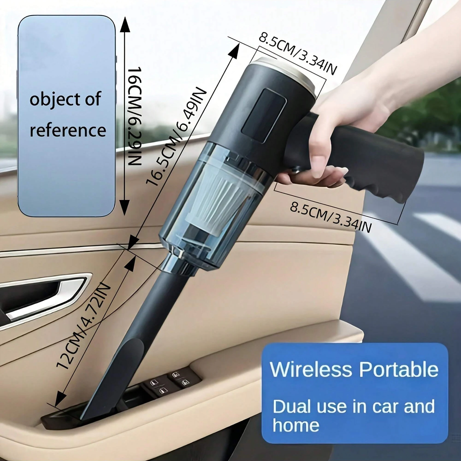 USB Rechargeable 3-in-1 Vacuum Cleaner for Home and Car with Suction and Blowing