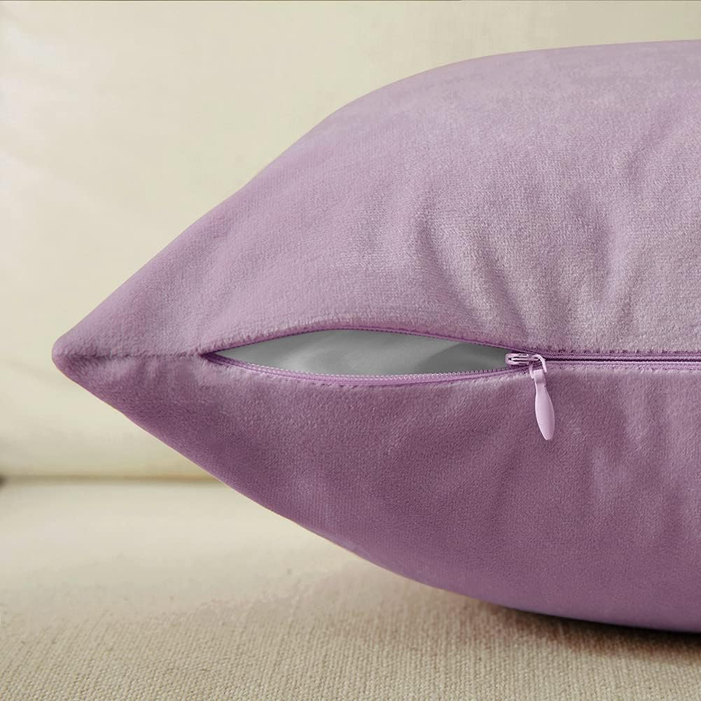 2 Packs Decorative Throw Pillow Covers 18X18 Inch for Living Room Couch Bed, Pur
