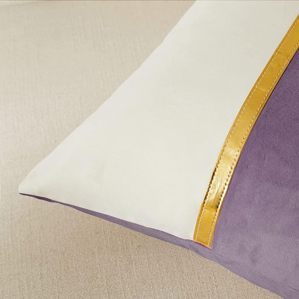 2 Packs Decorative Throw Pillow Covers 18X18 Inch for Living Room Couch Bed, Pur