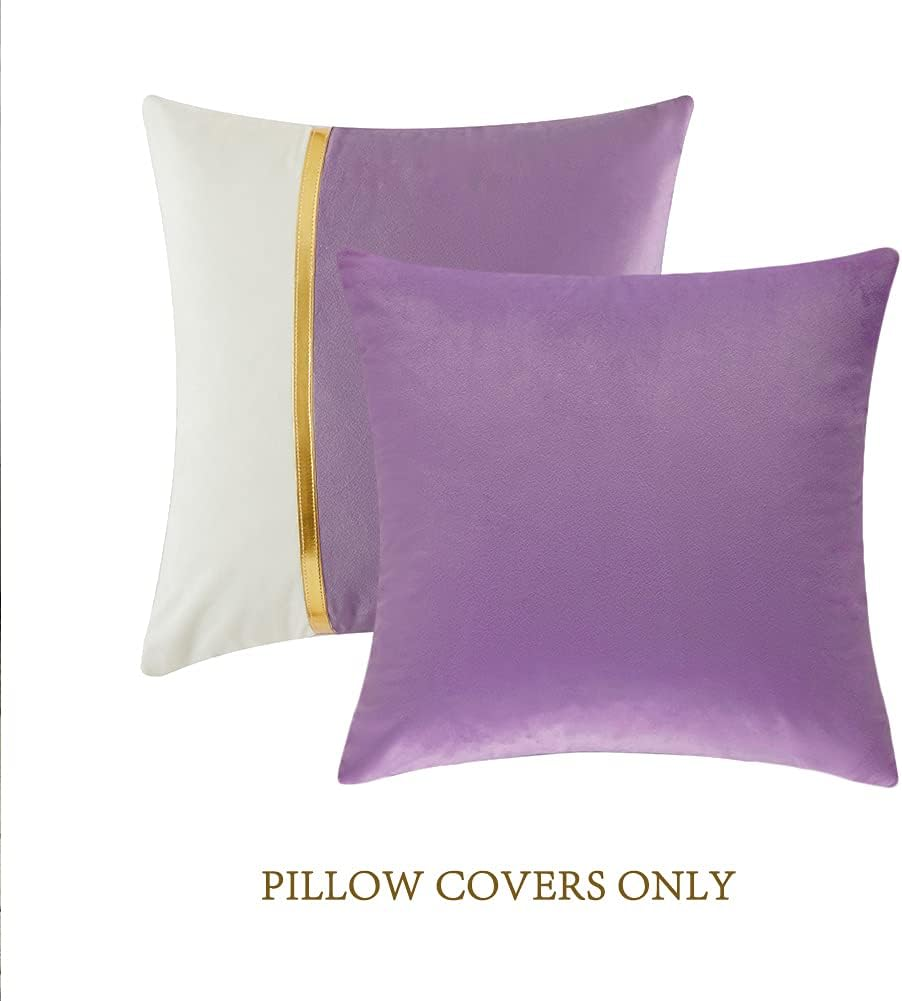 2 Packs Decorative Throw Pillow Covers 18X18 Inch for Living Room Couch Bed, Pur