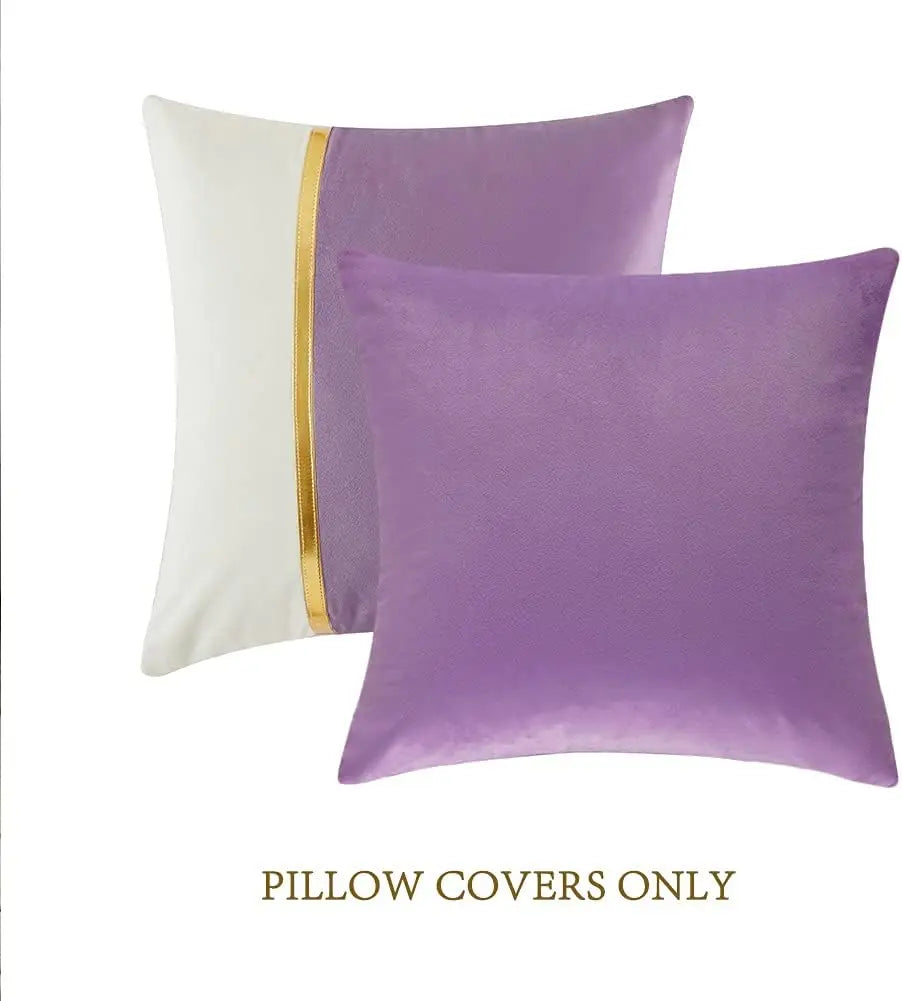 2 Packs Decorative Throw Pillow Covers 18X18 Inch for Living Room Couch Bed, Pur