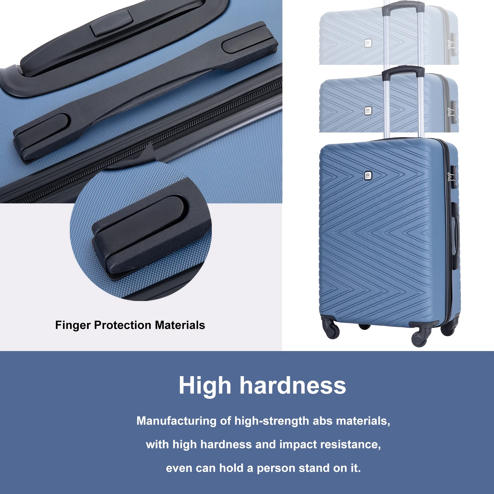 4 Piece Hardshell Luggage Set Hardside Lightweight Suitcase with TSA Lock Spinne
