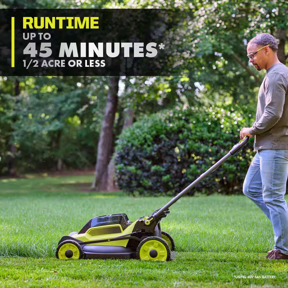 40V HP Brushless 20 In. Cordless Battery Walk behind Push Lawn Mower with 6.0 Ah
