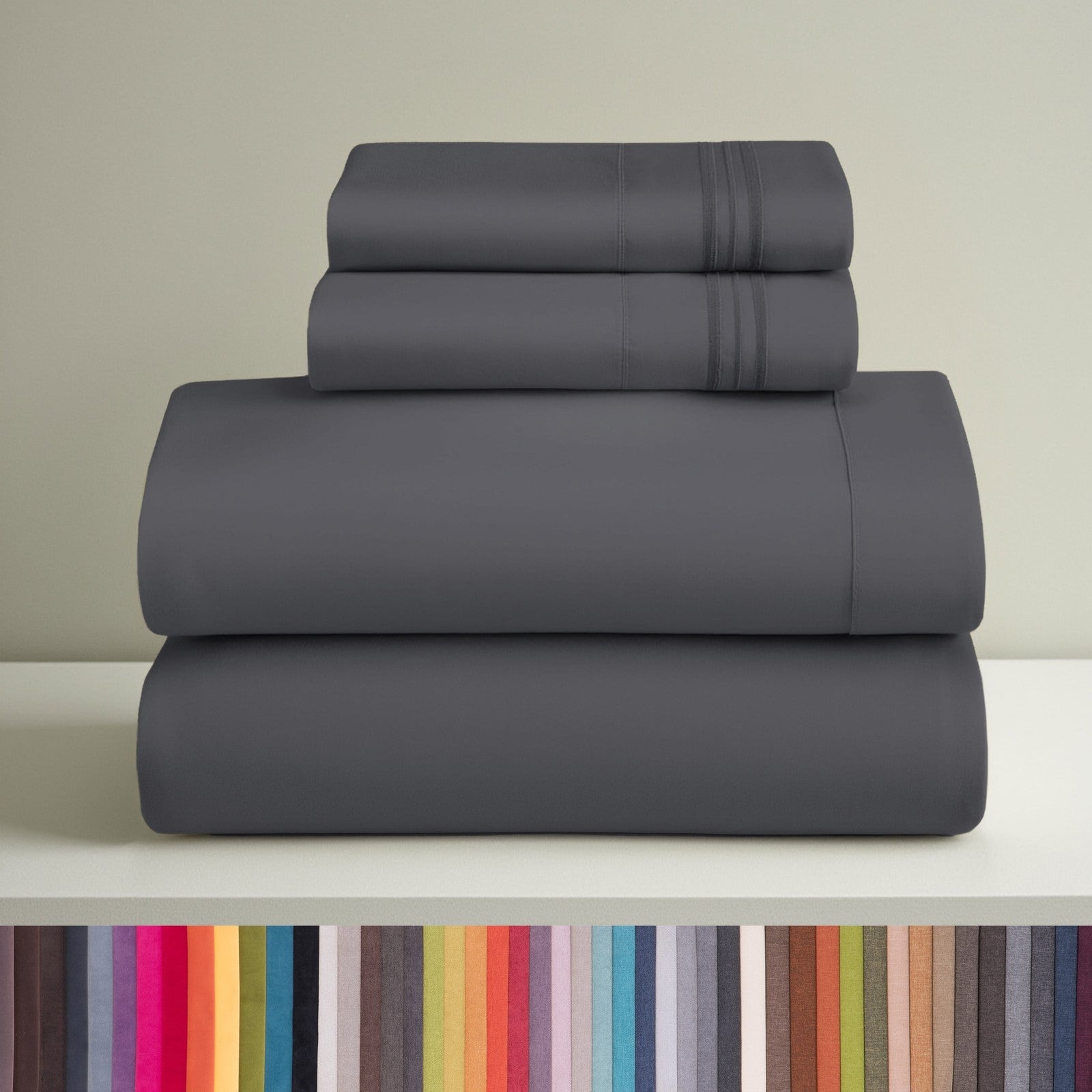 Bed Sheet Sets, 1800 Series Deep Pocket Bedding, Luxury Soft Microfiber, Gray Tw