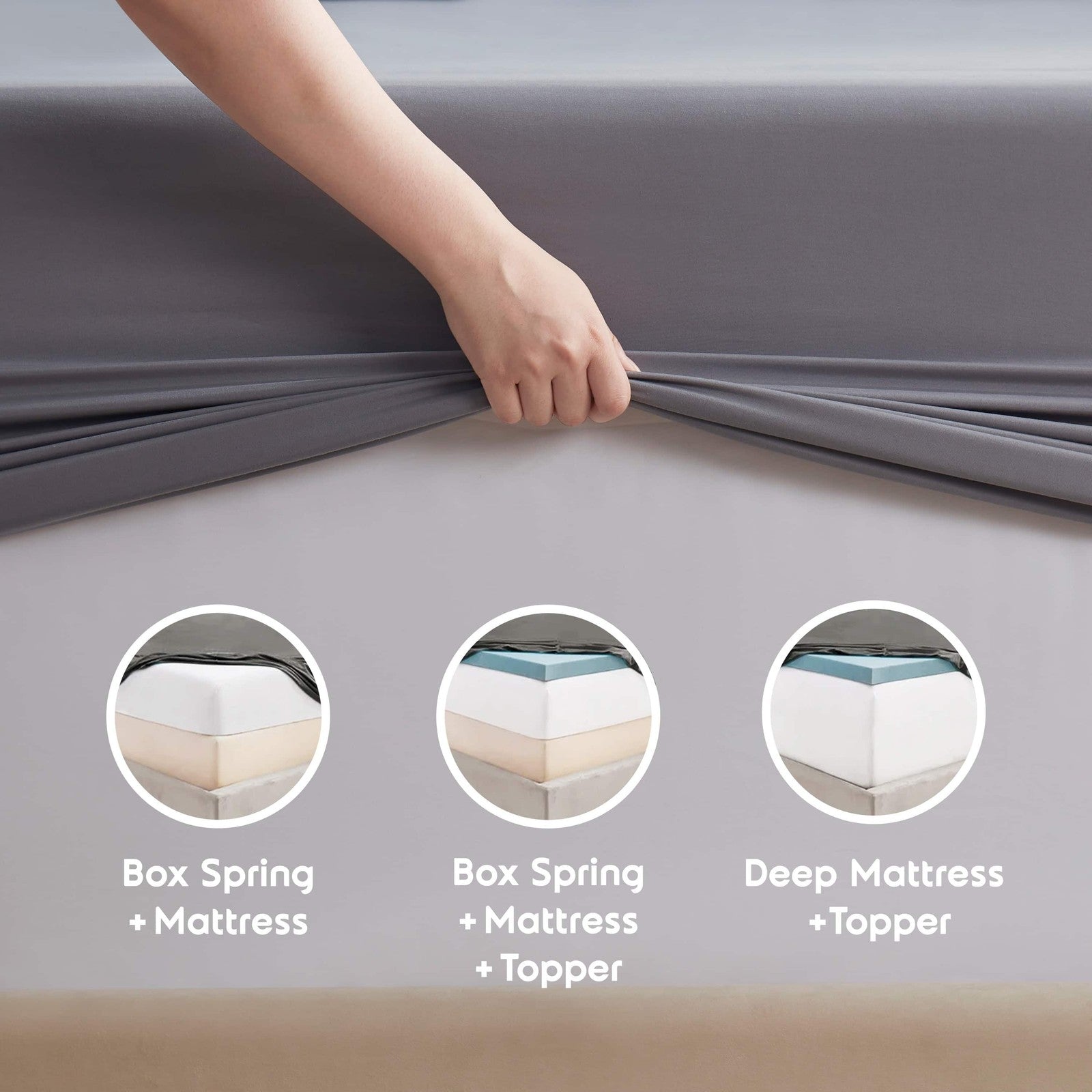 Bed Sheet Sets, 1800 Series Deep Pocket Bedding, Luxury Soft Microfiber, Gray Tw