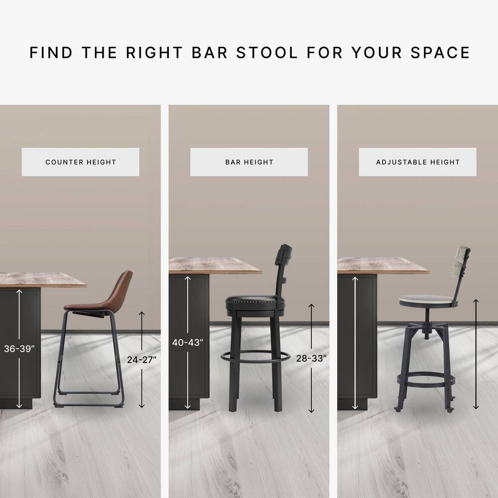 Caitbrook 30.5 In. Gray Low Back Wood Bar Stool Upholstered Stool with Polyester
