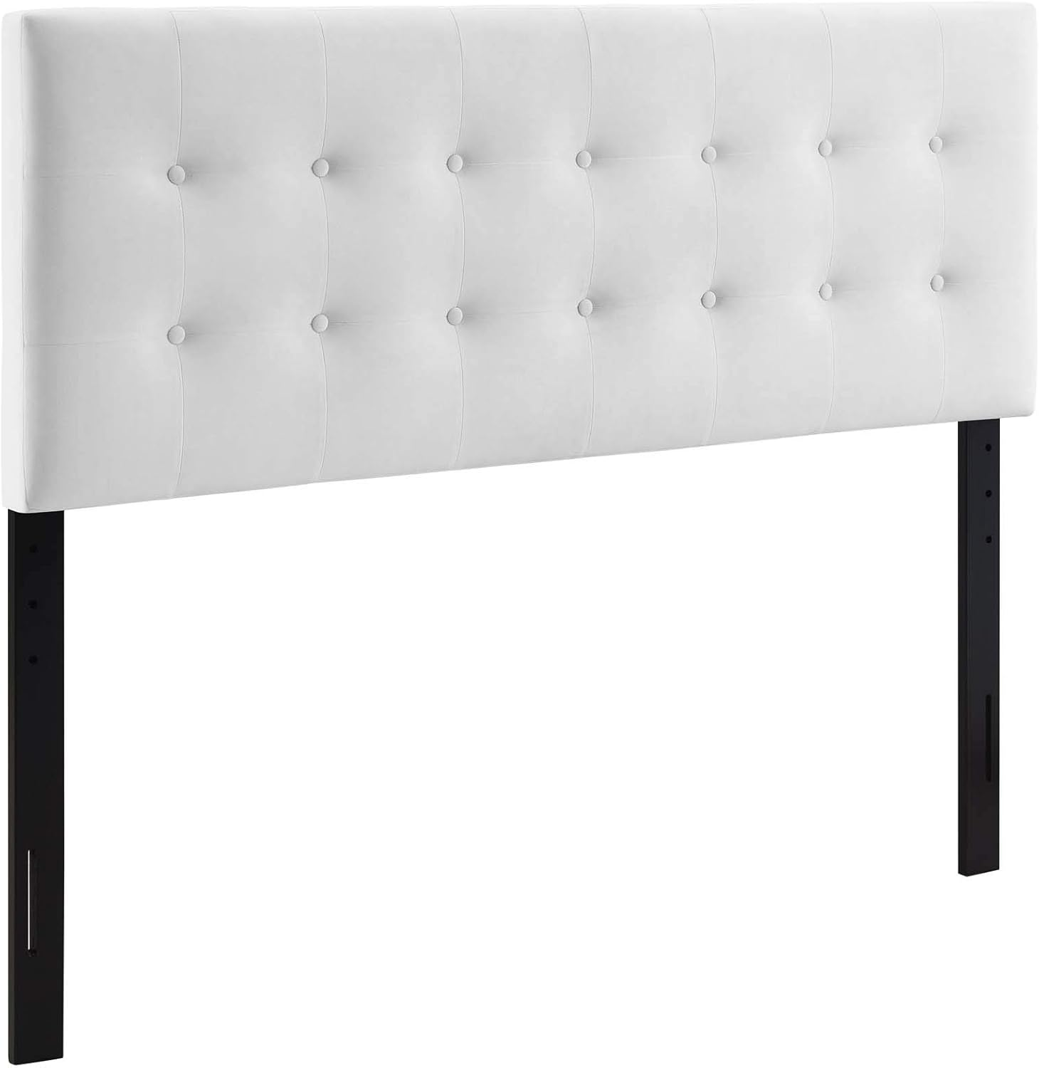 Emily Queen Biscuit Tufted Performance Velvet Headboard, White