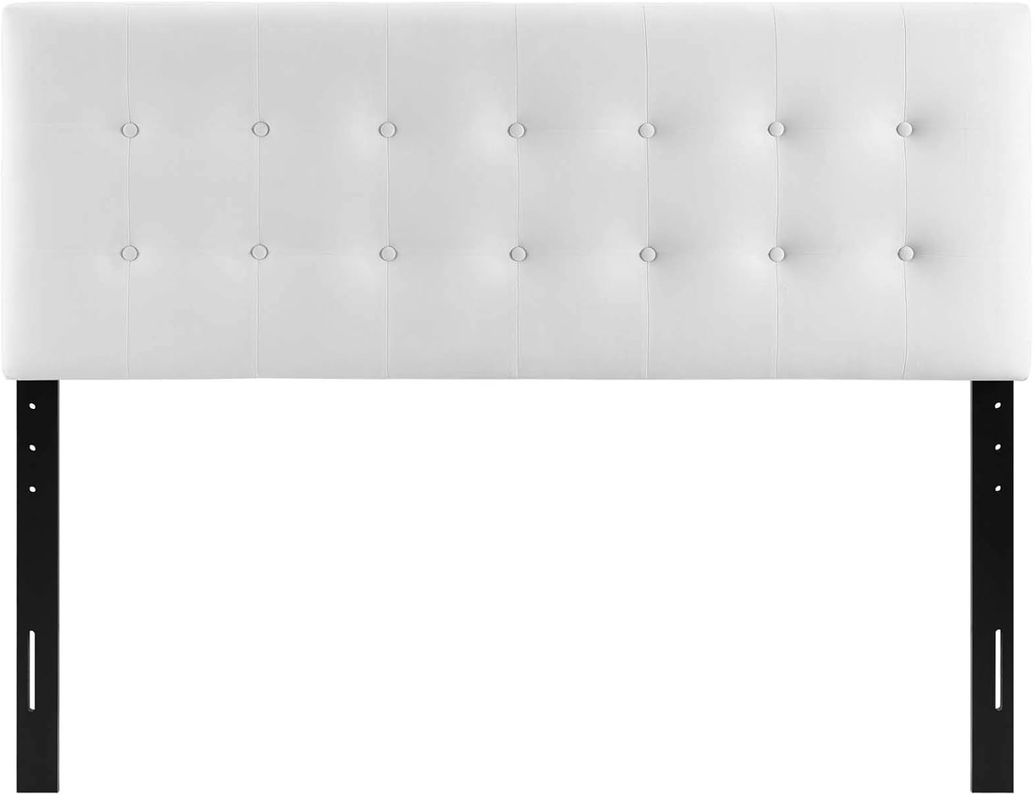 Emily Queen Biscuit Tufted Performance Velvet Headboard, White