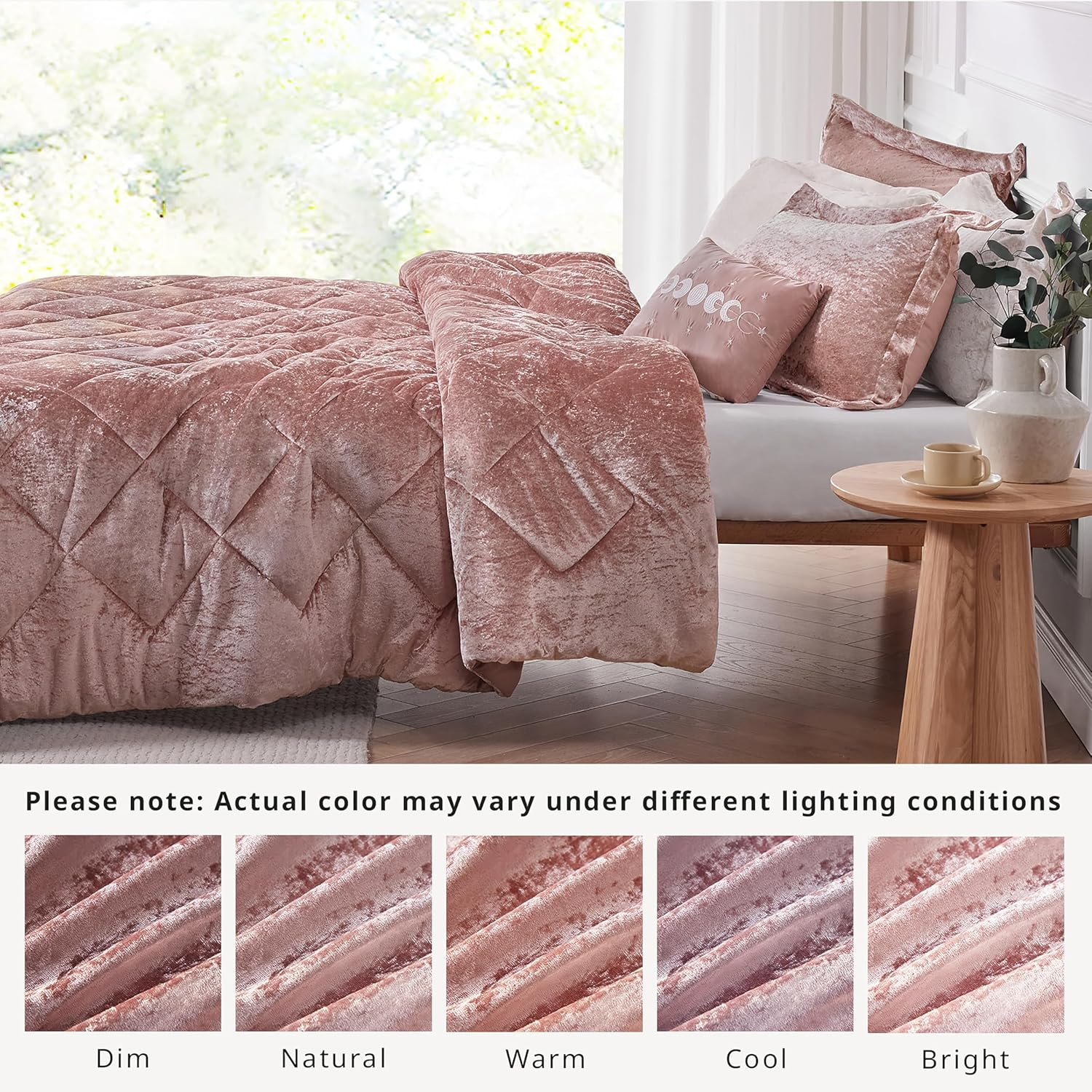 Felicia Luxe Comforter Velvet Lush Double Sided Diamond Quilting, Modern All Sea