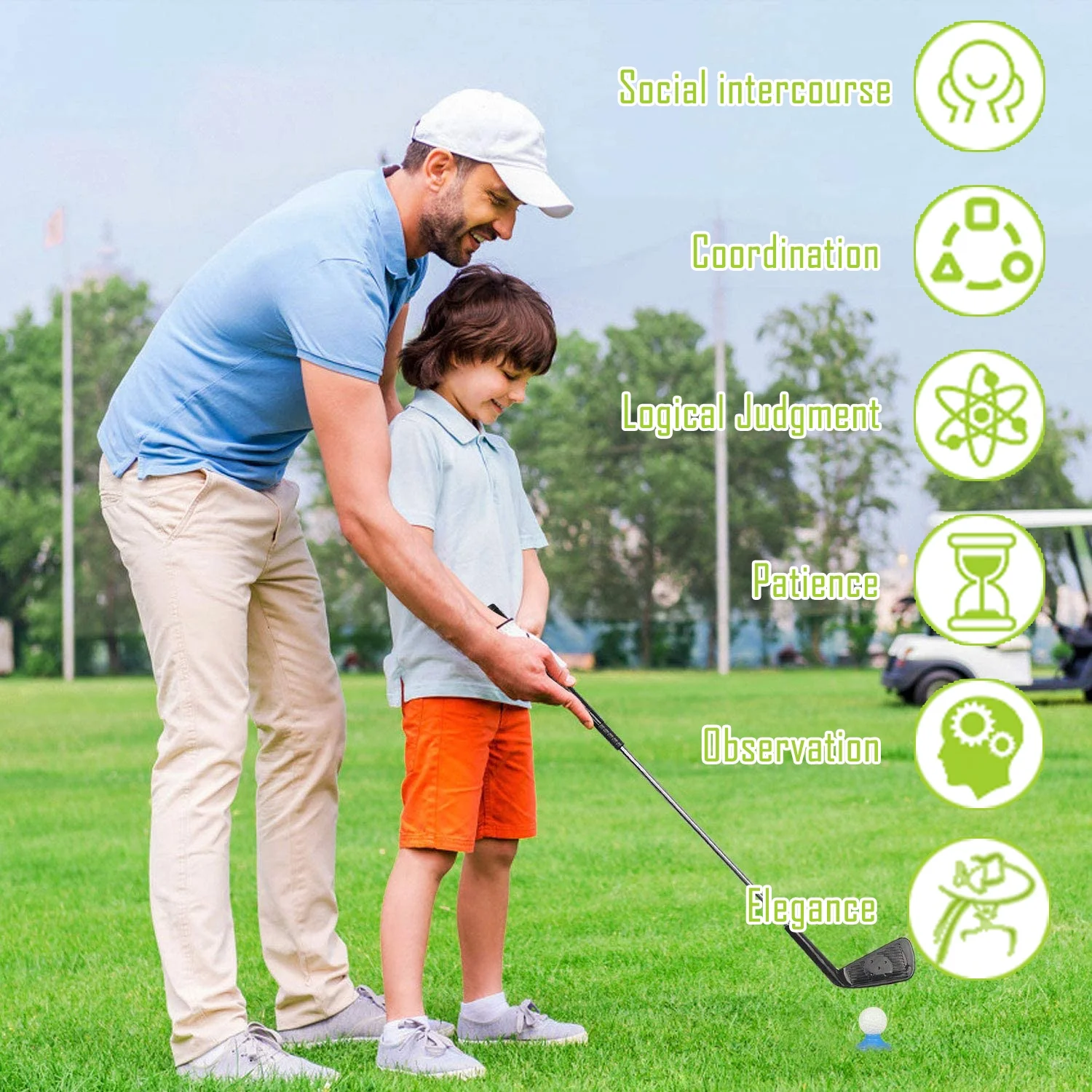 Golf Club Set for Kids, Indoor Outdoor Sports Toys, Birthday Gift for Boys Girls