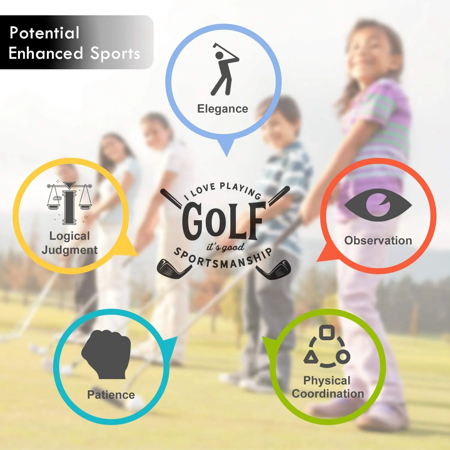Golf Club Set for Kids, Indoor Outdoor Sports Toys, Birthday Gift for Boys Girls