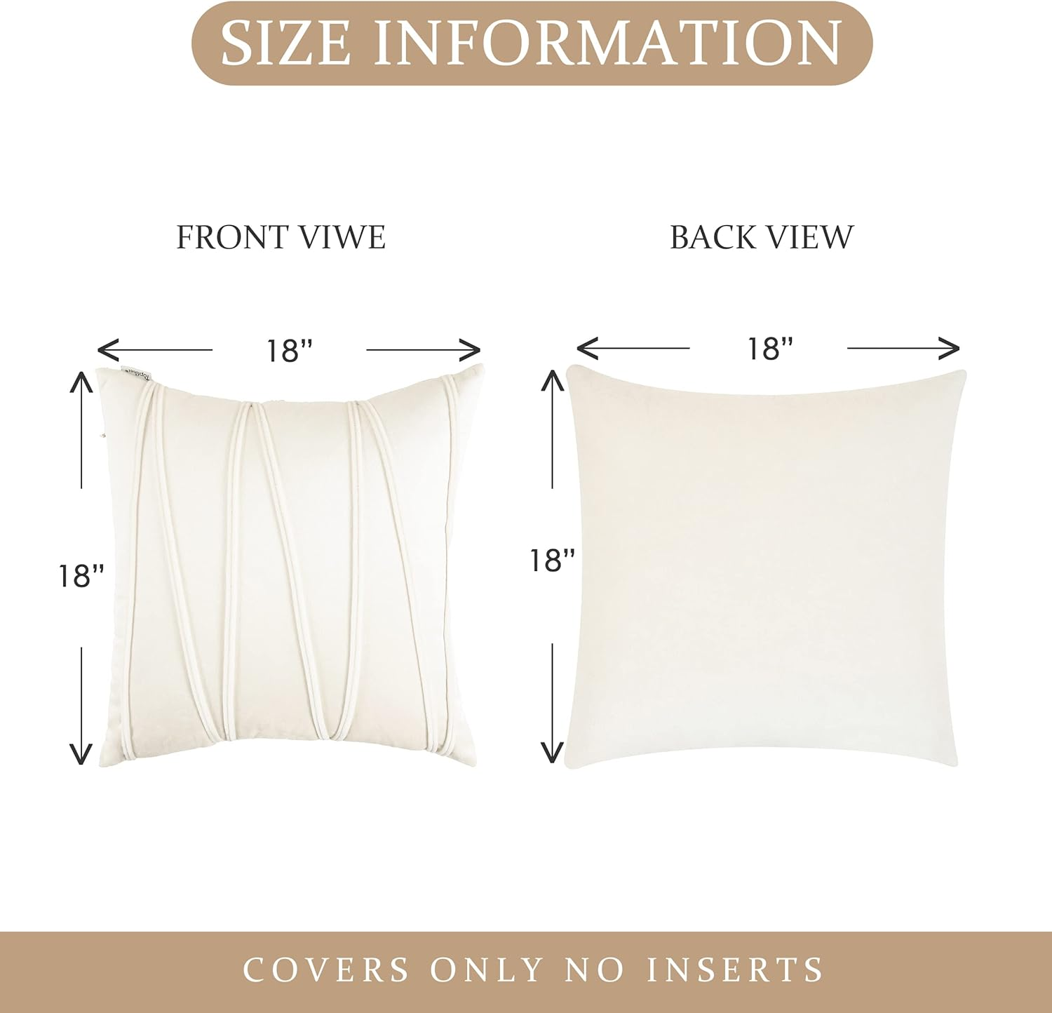 l Cream White Decorative Throw Pillow Covers 18 X 18,Soft Couch Living Room Sofa