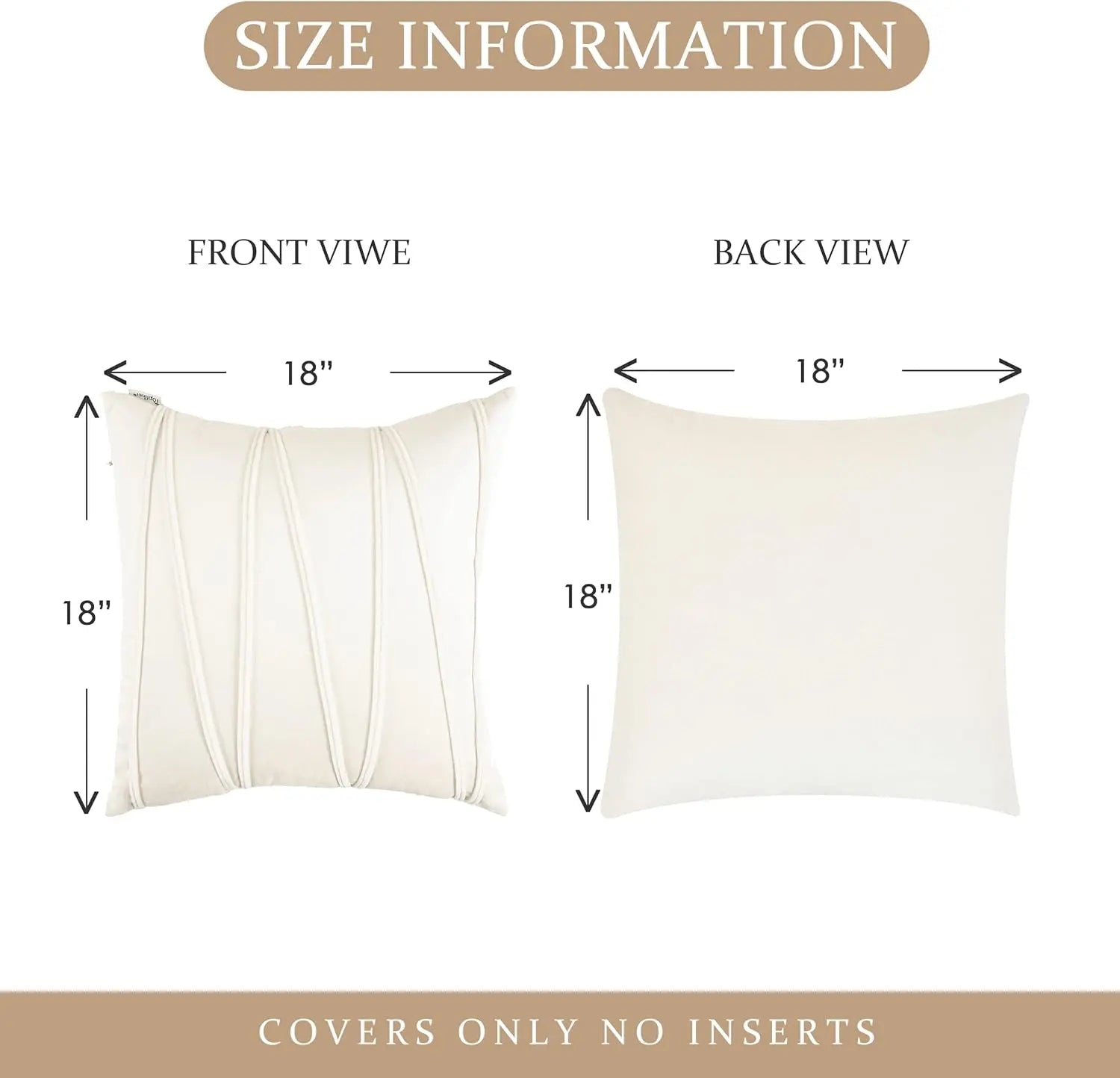 l Cream White Decorative Throw Pillow Covers 18 X 18,Soft Couch Living Room Sofa