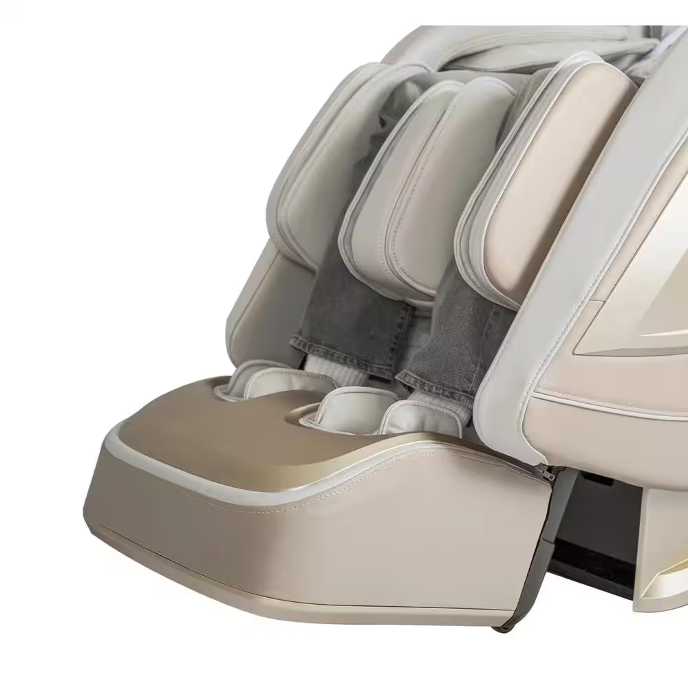 Pro 8500 MAX Series Taupe Faux Leather Reclining 4D Massage Chair with Zero Grav