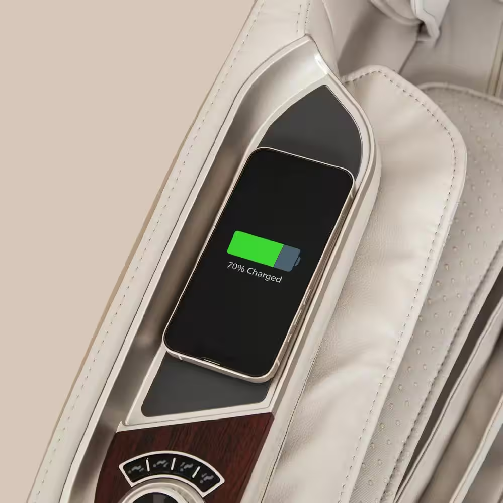 Pro 8500 MAX Series Taupe Faux Leather Reclining 4D Massage Chair with Zero Grav