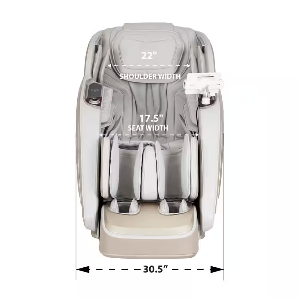 Pro 8500 MAX Series Taupe Faux Leather Reclining 4D Massage Chair with Zero Grav
