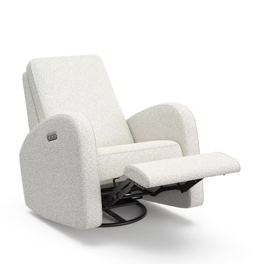 Santa Monica Ivory Boucle Power Recliner