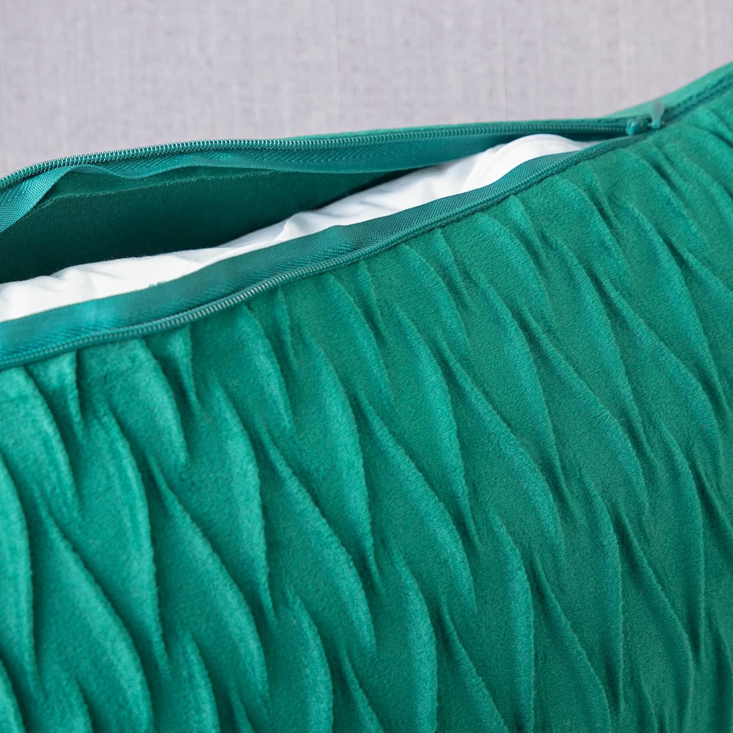 Set of 2 Super Soft Velvet Decorative Throw Pillow Covers 24X24 Inch Green Squar
