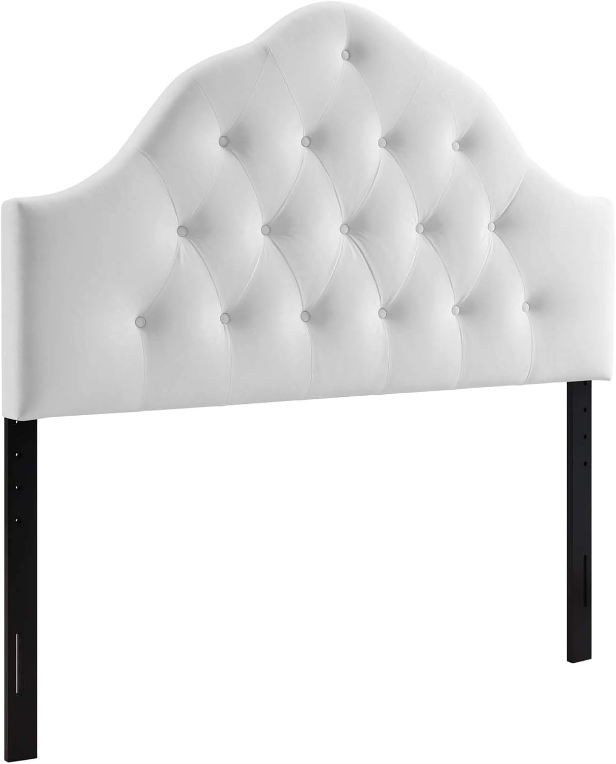 Sovereign Queen Velvet Headboard with Diamond Tufting in White