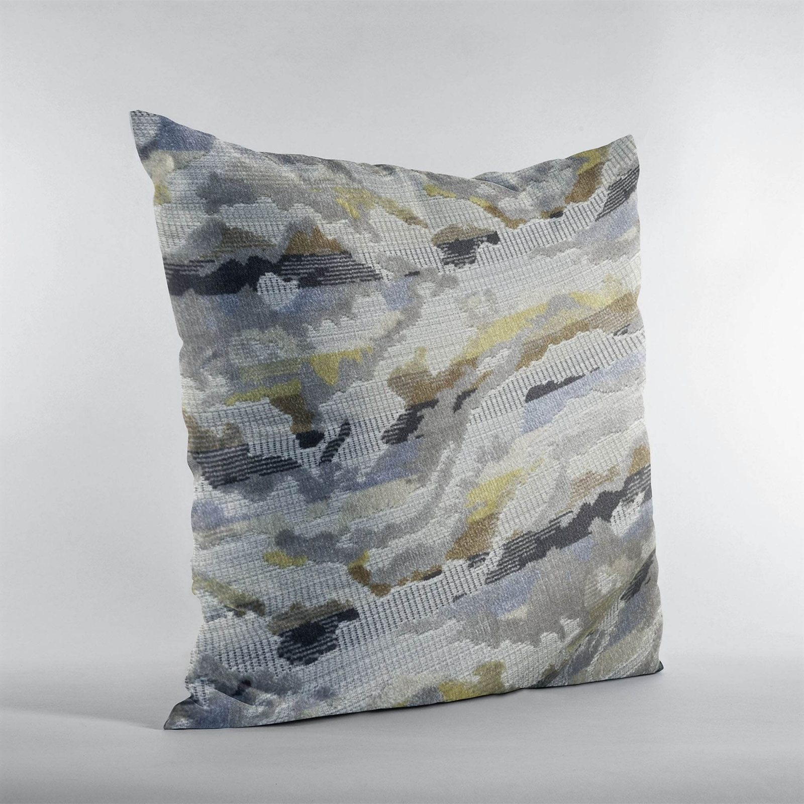 Plutus Luxury Handmade Velvet Pillow in Black, Gray & Citrine Colors