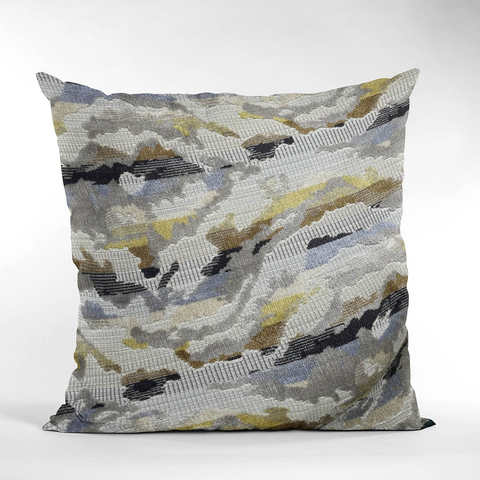 Plutus Luxury Handmade Velvet Pillow in Black, Gray & Citrine Colors