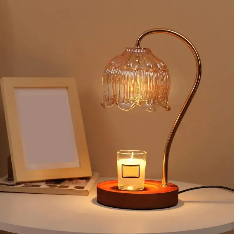 Dimmable Candle Warmer Lamp with Timer and High-Quality Glass Shade