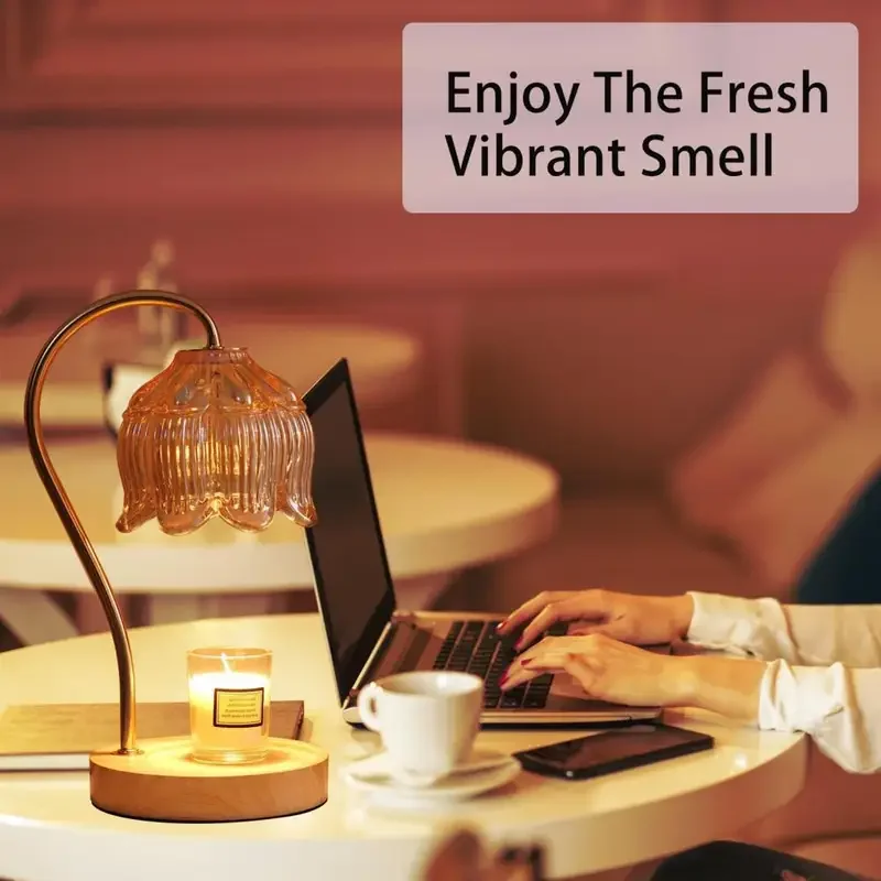 Dimmable Candle Warmer Lamp with Timer and High-Quality Glass Shade