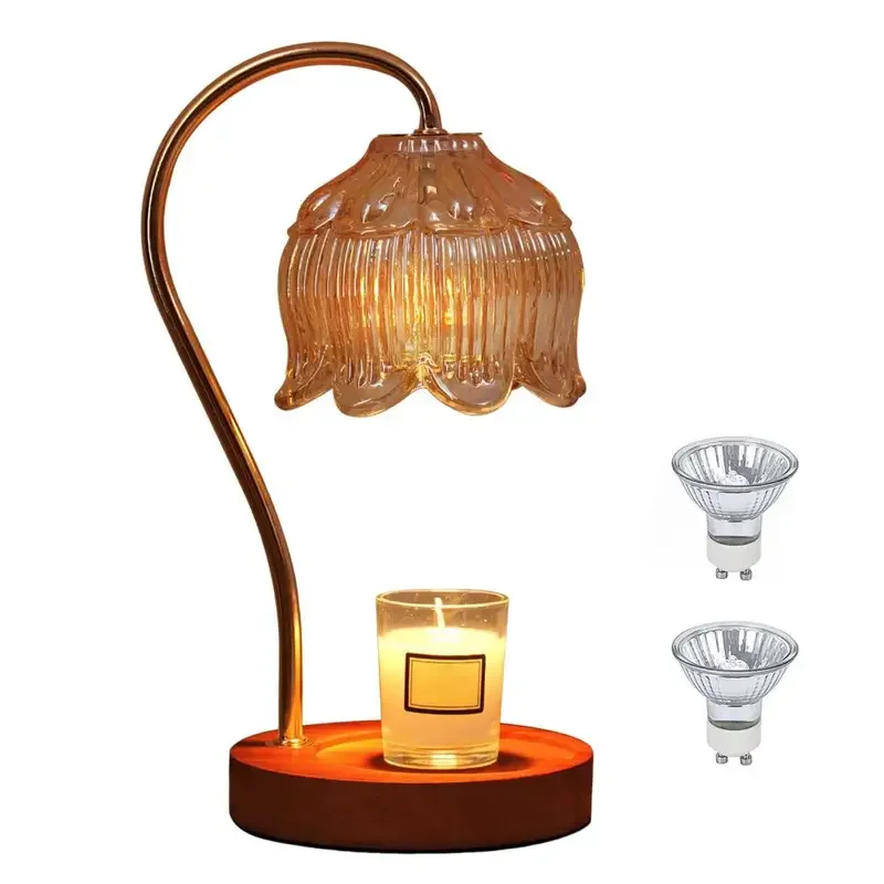 Dimmable Candle Warmer Lamp with Timer and High-Quality Glass Shade