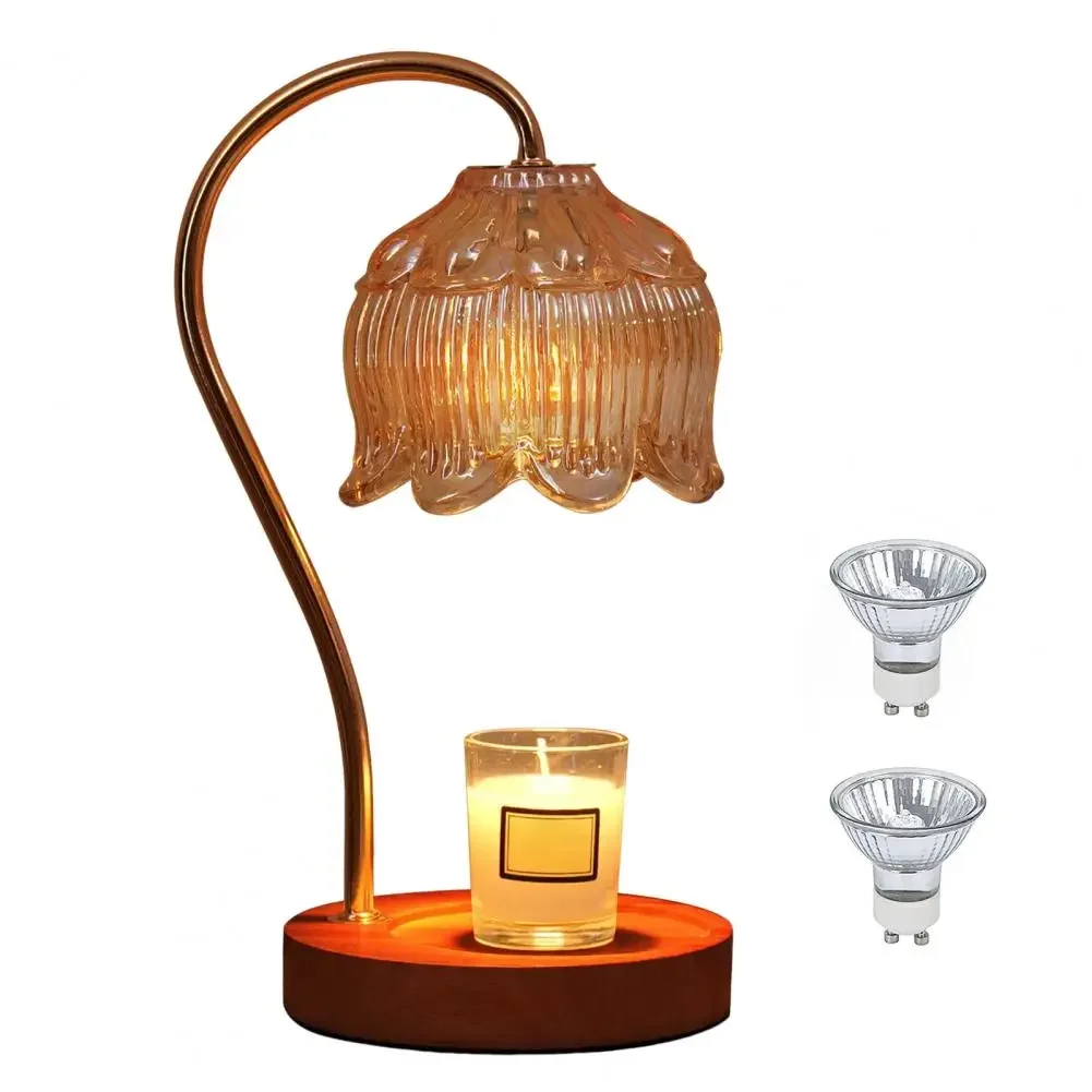 Dimmable Candle Warmer Lamp with Timer and High-Quality Glass Shade