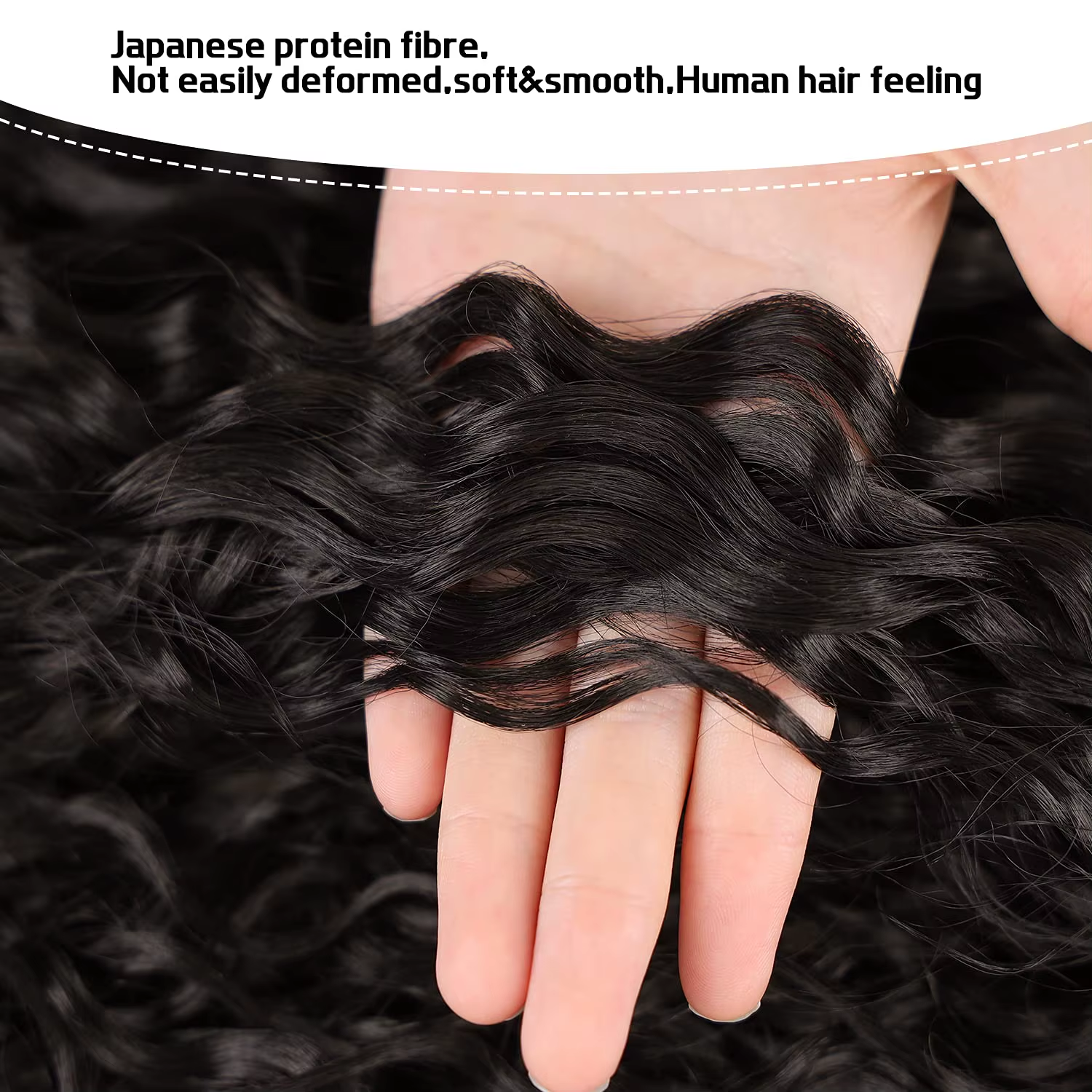 24 Inch Curly Ponytail Extensions Synthetic Deep Wave Drawstring Ponytail for Bl