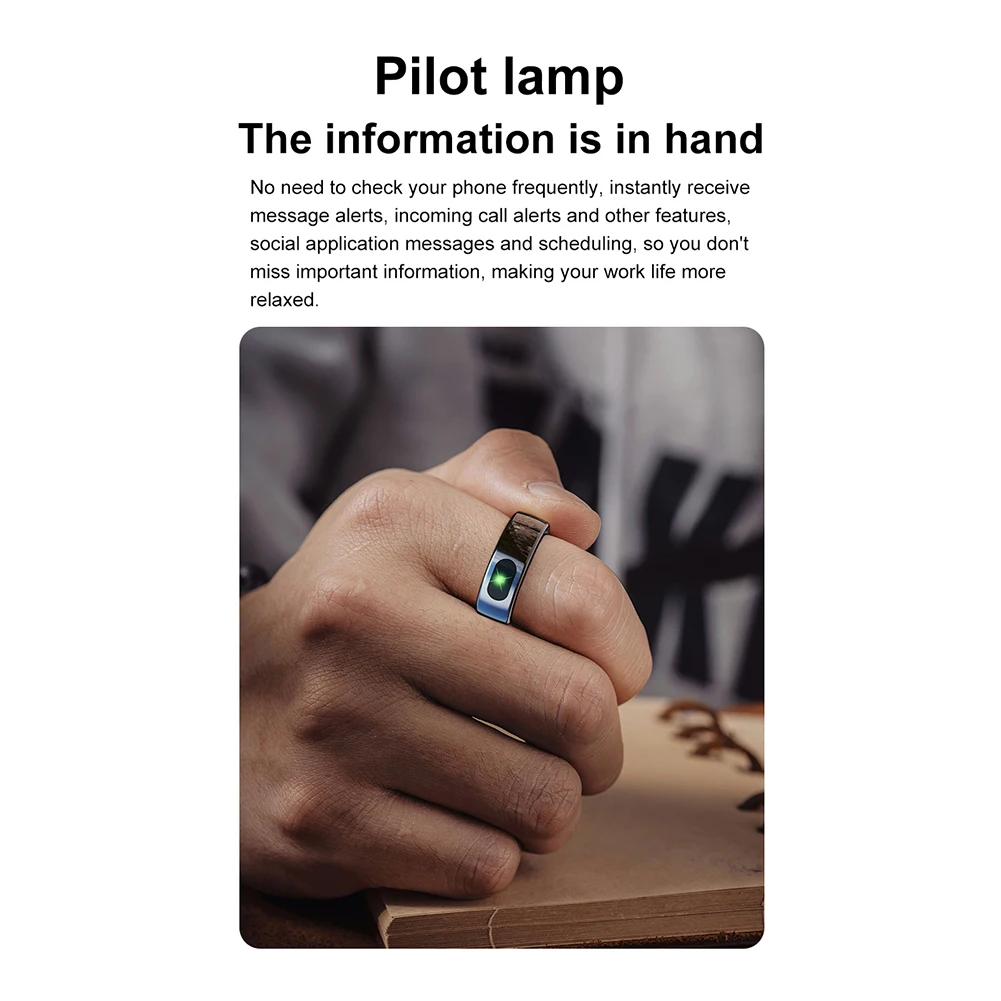 Smart Ring R08 Womens Men Electronic Smartring 5ATM Waterproof Blood Oxygen Pres